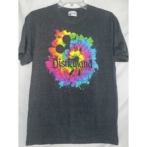 Mens Mickey Mouse T shirt Sz M Tie Dye‎ Disney Parks Authentic Gray Short Sleeve